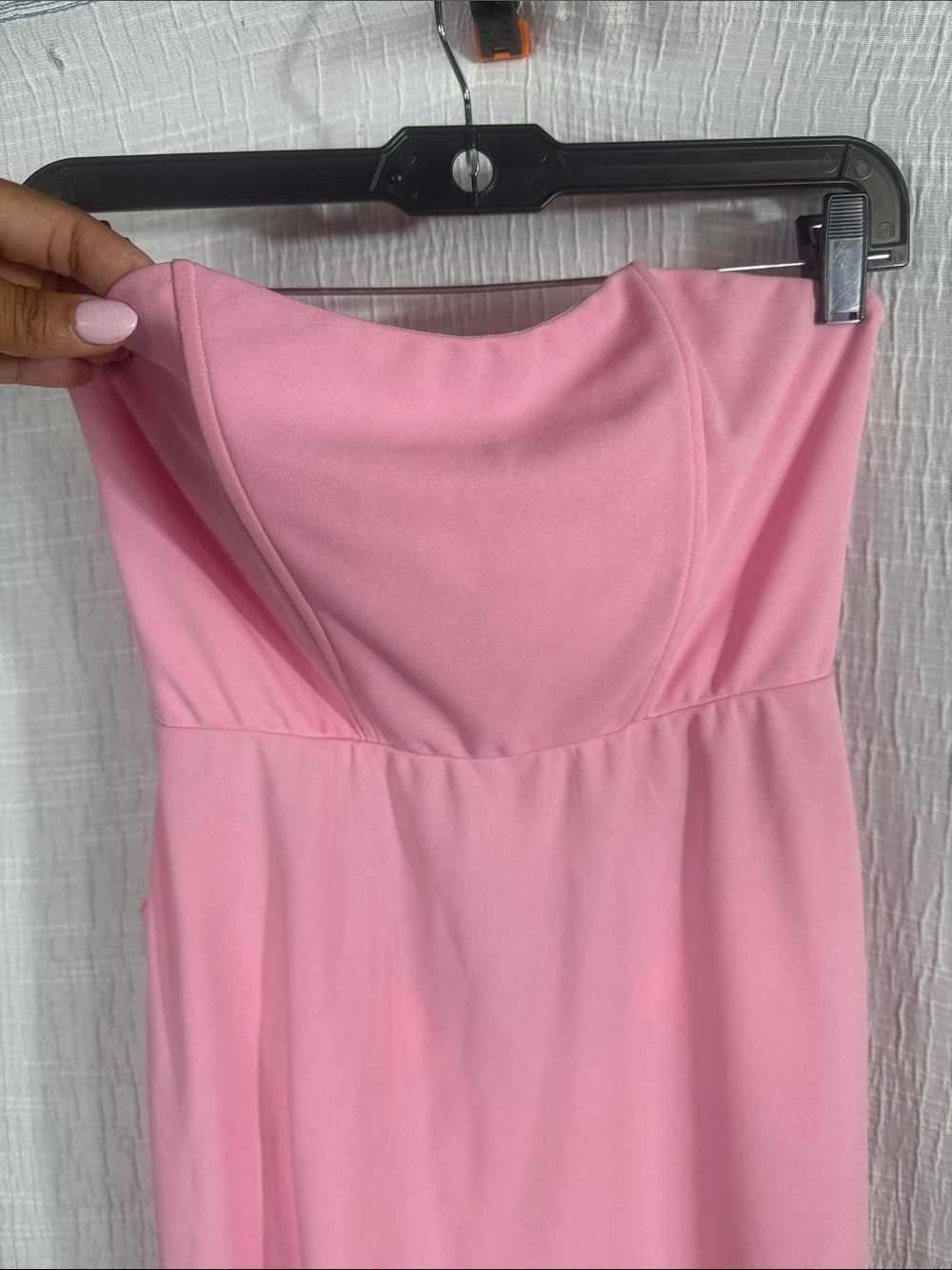 Lucy In The Sky Ruched Strapless Corset Maxi Formal Dress (Pink) small - Picture 7 of 13